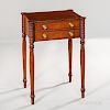 Mahogany and Tiger Maple and Bird's-eye Maple Veneer Two-drawer Stand