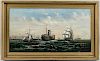 Anglo/American School, 19th Century  Harbor Scene with Sailing and Steam Ships