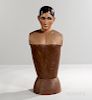 Large Carved and Painted Wood and Gesso Half-length Mannequin