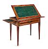 A Directoire Mahogany Drafting Table Height 29 1/2 x width 34 3/8 x depth 20 1/4 inches (closed).