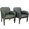 Pair Modern Upholstered Armchairs