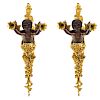 Empire Style Bronze Two Arm Wall Sconces