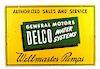 Original General Motors Delco Advertising Sign