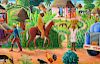 Large Andre Normil Naive Painting, Genre
