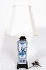 Chinese Blue & White Figural Motif Table Lamp