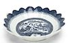 Chinese Export Blue & White Scalloped Bowl