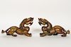 Pair, Carved Chinese Soapstone Guardian Dragons