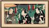 19th C. Japanese Woodblock Triptych