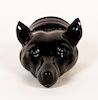 Staffordshire Black Ceramic Fox Stirrup Cup