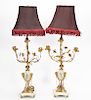 Pair, Converted Louis XVI Style Candelabras