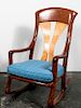 Sam Maloof Style Rocking Chair, Mahogany & Maple