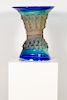 Neal Drobnis Large Blue Art Glass Sculpture, 1999