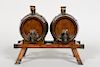 Maple & Co., English Oak Two Barrel Dispenser