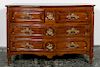 19th C. French Fruitwood 4-Drawer Commode