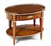 * Louis XVI Style Marquetry Table Height 21 x width 28 x depth 18 1/4 inches.