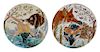 A Pair of Steidl-Znaim Majolica Chargers Diameter 17 1/8 inches.