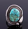 Navajo Sterling Silver Turquoise Nugget Ring