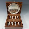 SET OF 8 RANDAHL STERLING SILVER CORDIALS AND UNDER TRAY 378 GRAMS