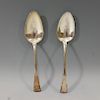 PAIR OF ANTIQUE ENGLISH STERLING SILVER LARGE SPOON 116 GRAMS