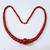 NATURAL RED CORAL BEADS NECKLACE