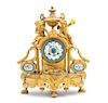 A Napoleon III Gilt Metal Figural Mantel Clock Height 16 inches.
