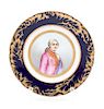 A Sevres Style Porcelain Plate Diameter 8 1/8 inches.