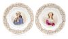 A Pair of Sevres Porcelain Plates Diameter 9 3/8 inches.
