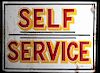 Hand Painted Metal Self Service Gasoline Sign