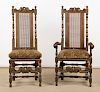 Two Antique Carved Wood Chairs