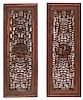 Pair of Intricately Carved Antique Chinese Wood Panels