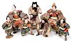 Collection of 7 Antique Samurai Dolls, Japan