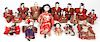 Collection of 17 Antique Geisha Dolls, Japan
