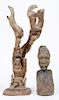 2 Haitian Carved Wood Statues