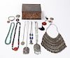 Estate Collection of Ethno & Costume Jewelry in Box