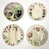 Collection of 4 Antique Asparagus Plates, France
