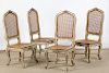 Set of 4 Modern Caned Dining Chairs 