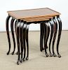 Set of 4 Modern Cabriole Nesting Tables