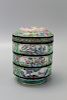 Chinese enameled metal stacking dishes, 19th Century.