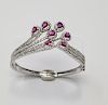 18K WG Ruby & Diamond Hinge Bracelet