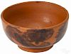 Adams County, Pennsylvania redware bowl, dated 1879, signed by the potter Solomon Miller