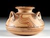 Gorgeous Mycenaean Pottery Pyxis w/ Three Handles