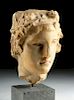 Roman Giallo Antico Marble Head of Bacchus, ex Bonhams