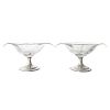 Pair Hawkes Etched Glass & Sterling Bon Bon Dishes
