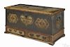Lancaster County, Pennsylvania ''Embroidery Artist'' painted pine dower chest, dated 1785