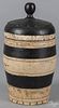 Pennsylvania turned and painted lidded tobacco canister, 19th c.