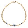 A Ladies Sapphire and Diamond Necklace in 18K