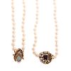 Two Ladies Cultured Pearl Necklaces with 14K