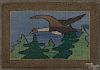 Grenfell hooked rug with a flying goose, 12 1/4'' x 18''. Provenance: Antiques Collaborative, 2001.