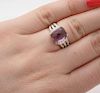 David Yurman Wheaton Petite Amethyst 0.08tcw Diamond Ring Size 6.5