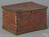Pennsylvania painted walnut lock box, ca. 1800, with a later decorated surface by Peter Deen